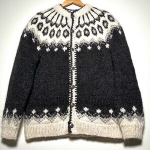 Vintage Stobi Rustic Wool Fair-Isles Heavy Cardigan